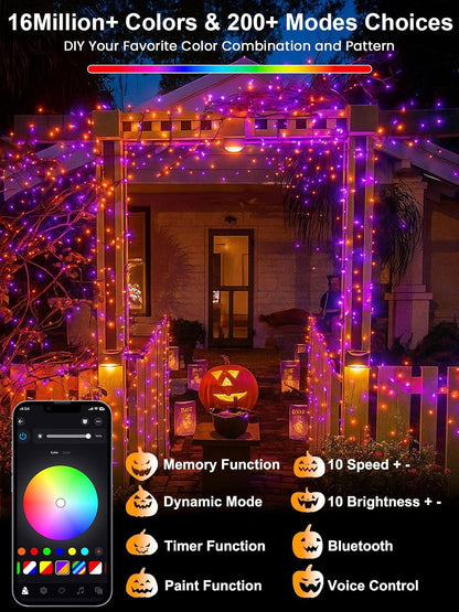 200 LED Smart RGB Color Changing String Lights APP & Remote for Halloween