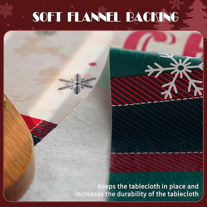 Christmas Rectangle Table Cloth, 100% Waterproof Tablecloth, Christmas - Image 5
