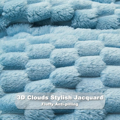 NEWCOSPLAY Super Soft Twin Blanket Blue Premium Silky Flannel Fleece 3D Clouds - Image 7