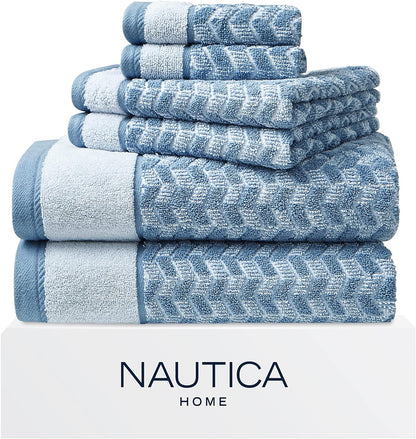 nautica - cotton hand, fingertip & bath towel shown in use