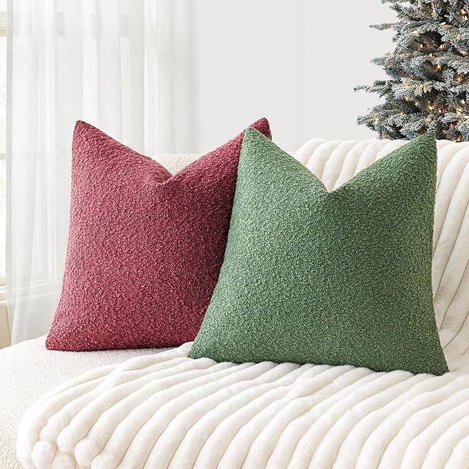 Foindtower Decorative Textured Boucle Throw Pillow Covers Accent Solid Pillow - Image 4