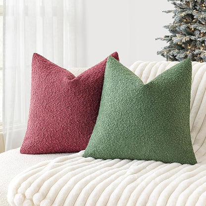 Foindtower Decorative Textured Boucle Throw Pillow Covers Accent Solid Pillow - Image 4
