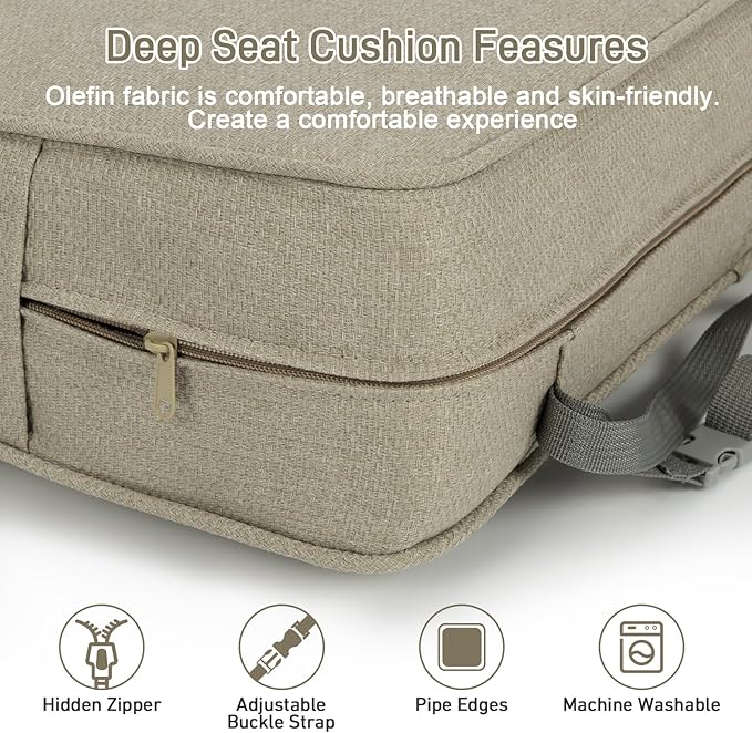 Aoodor Outdoor Chair Cushion, 24 x 24 Inch Water-Resistant, Fade-Resistant - Image 4