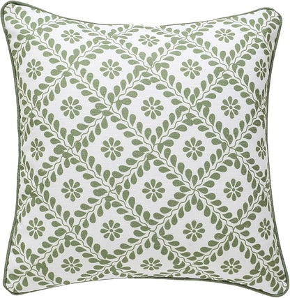 ISAENNE Design Fresh Linen Square Throw Pillow Covers 18"x18", French White by Isaennehomedecoration