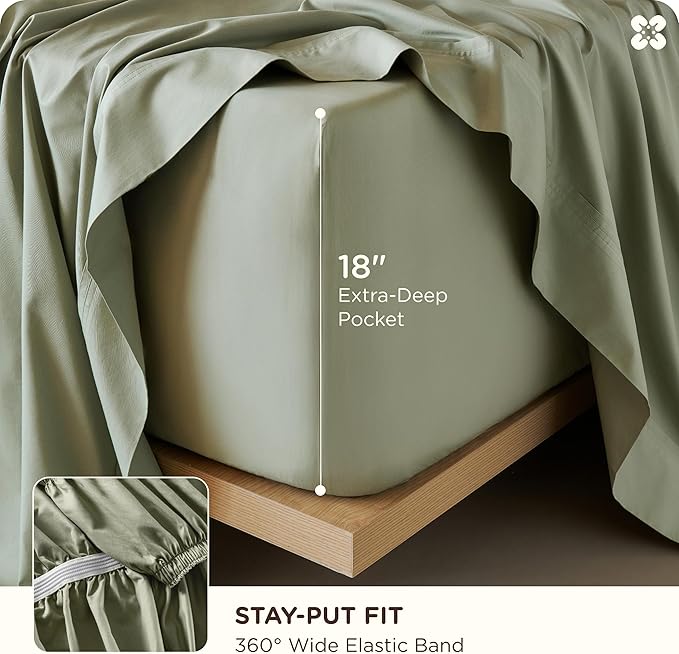 Bedsure Cooling Sheets, Rayon Derived from Bamboo & Cotton Blend, GentleSoft - Image 5