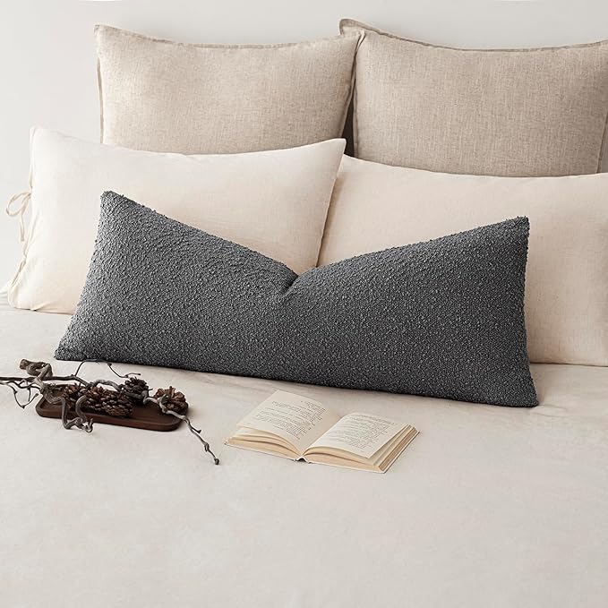 Foindtower Decorative Textured Boucle Throw Pillow Covers Accent Solid Pillow by Foindtower