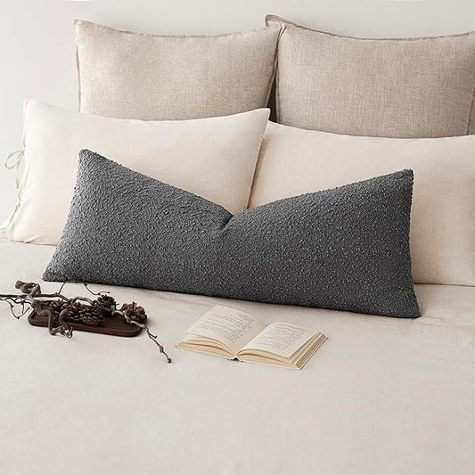 Foindtower Decorative Textured Boucle Throw Pillow Covers Accent Solid Pillow by Foindtower