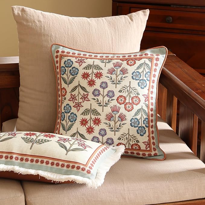 Blue Throw Pillow Covers, Cottage Rustic Farmhouse - Image 2