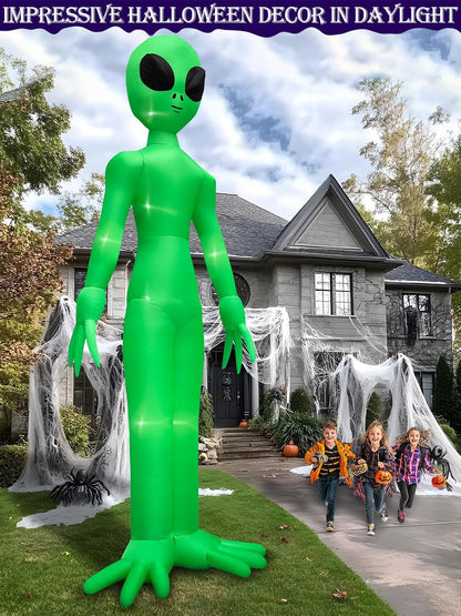 14 Ft Giant Halloween Inflatable Alien Decoration with Built-in LEDs