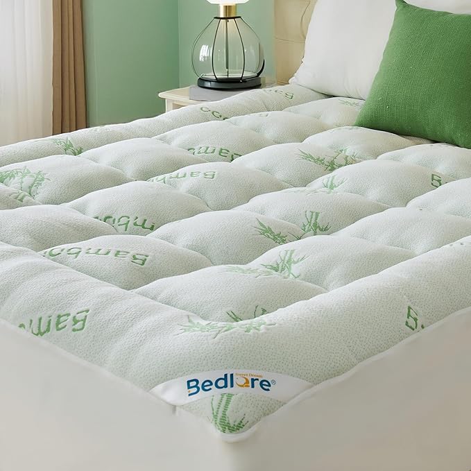 BEDLORE King Mattress Topper Viscose Derived from Bamboo, Thick Pillow Top by Bedlore