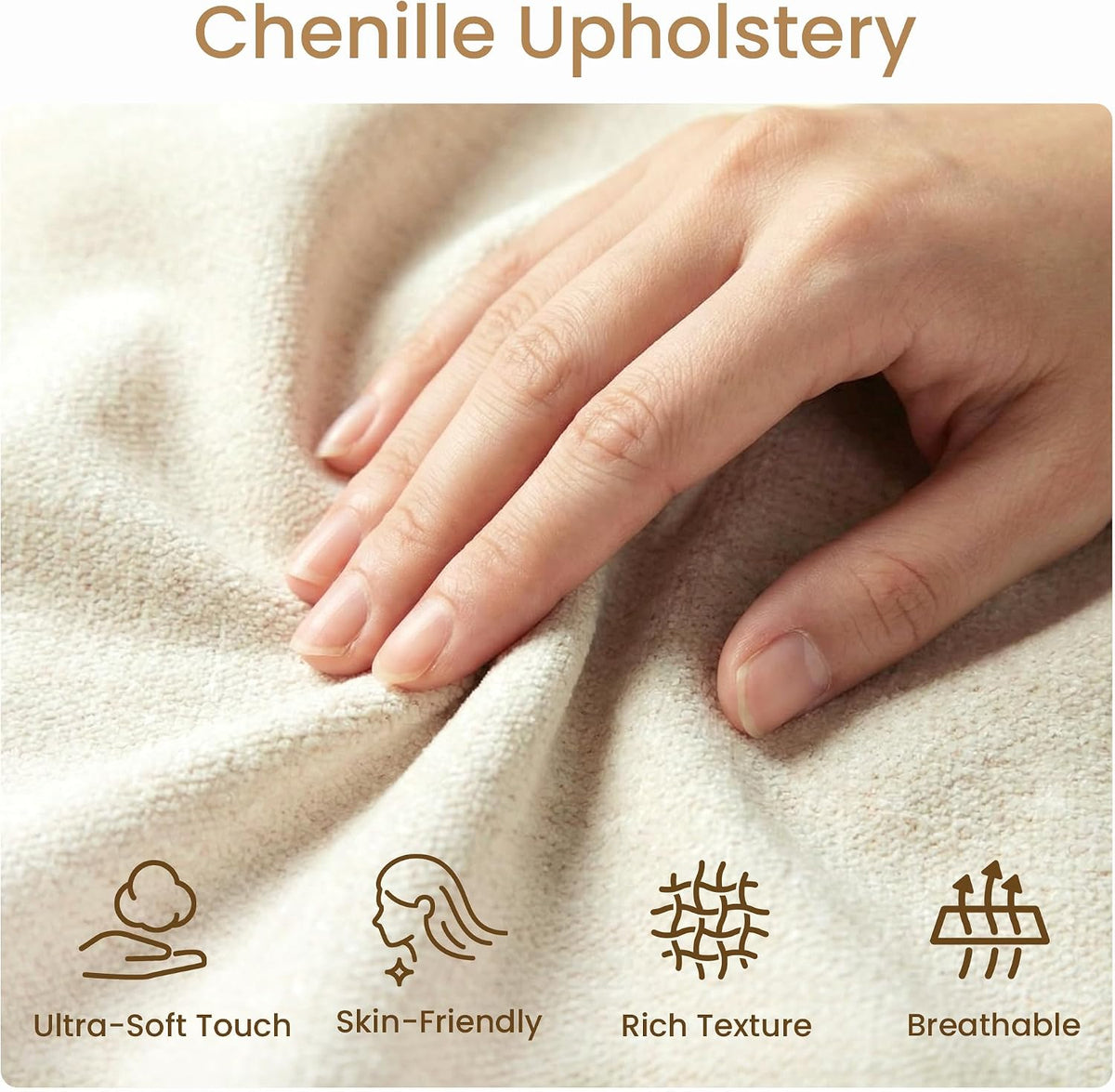 sha cerlin queen chenille upholstered platform bed frame showing dimensions