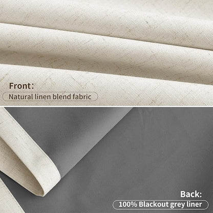 Joywell Pinch Pleated Blackout Linen Curtains 63 Inches Long - Image 6