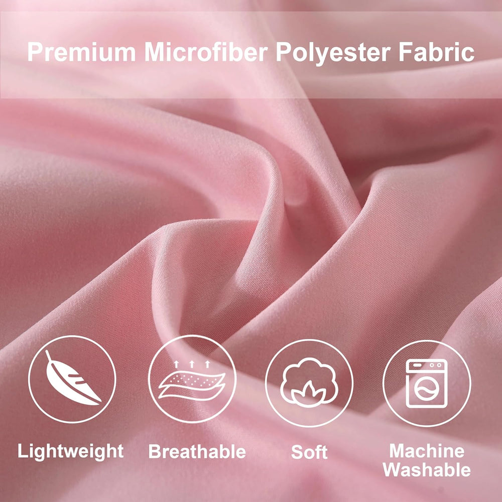 DOWNCOOL Full Size Comforter Sets, 7Pcs Full Size Bedding Sets Pink, All Seas...