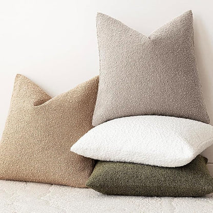 Foindtower Decorative Textured Boucle Throw Pillow Covers Accent Solid Pillow - Image 7