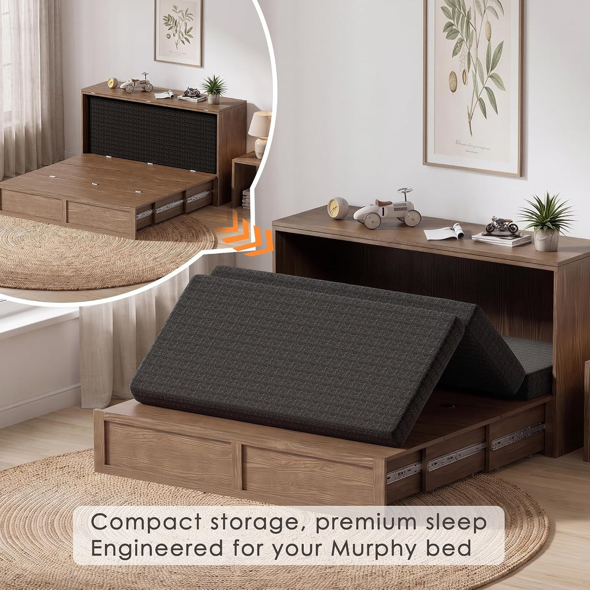 6 inch tri-fold mattress twin size, portable memory, view 9