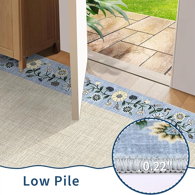 GarveeHome Entryway Rug 2x6 Modern Bordered Runner Rug Washable Kitchen Runners - Image 5