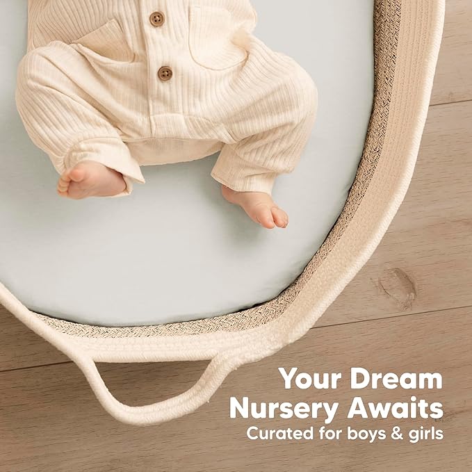 2-Pack Baby Bassinet Sheets Girl, Boy - Image 8