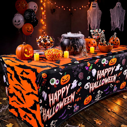 Batiyeer 2 Pcs 6ft Halloween Tablecloths Party Decorations