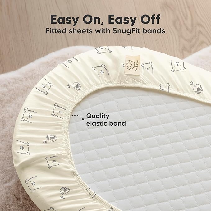 2-Pack Organic Bassinet Sheets for Girls, Boys - Image 5