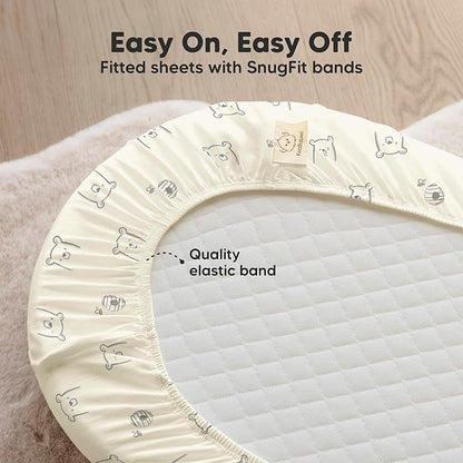 2-Pack Organic Bassinet Sheets for Girls, Boys - Image 5