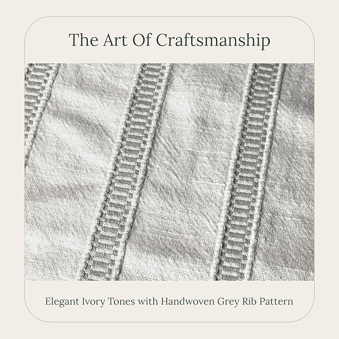 SanVia Grey Hearth Premium Cotton Throw Pillow Covers, 20 x 20 Inches, - Image 3