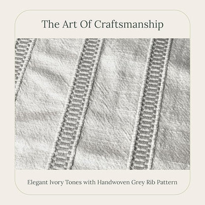SanVia Grey Hearth Premium Cotton Throw Pillow Covers, 20 x 20 Inches, - Image 3