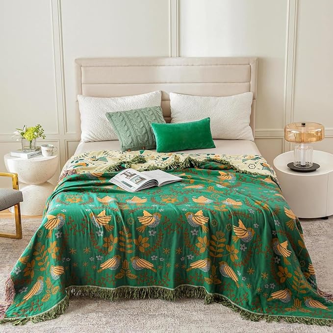 MSGKV Cotton Bed Blanket for Couch and Sofa Blankets for Living Room Bedroom - Image 2