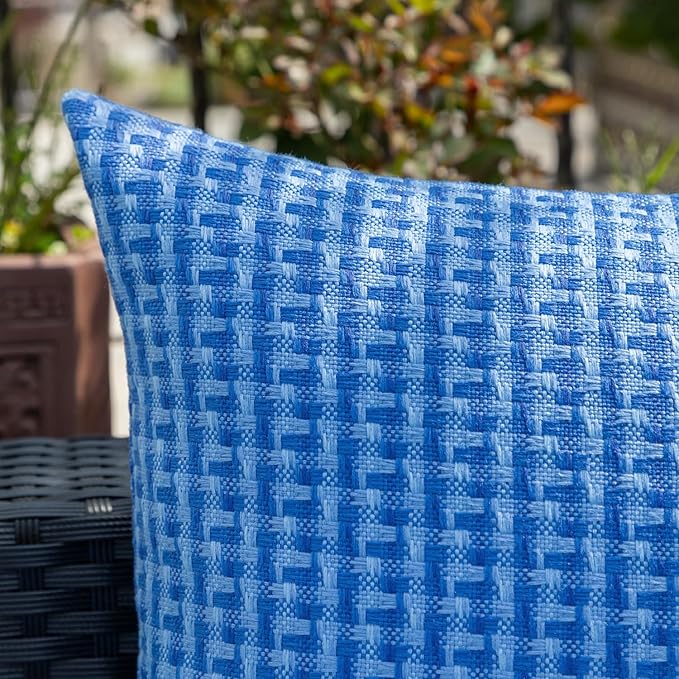 Kevin Textile Outdoor Waterproof Throw Pillow Covers Pack of 2 Weaving Texture - Image 4