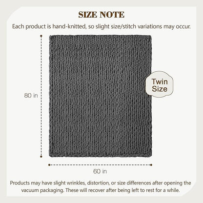 Carriediosa Chunky Knit Throw Blanket 60" X 80" Twin, 100% Hand Made Large - Image 3