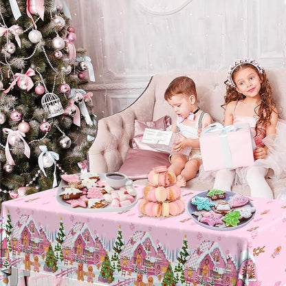GREHUMOR 3Pcs Gingerbread Christmas Tablecloth Party Decorations Gingerbread - Image 4