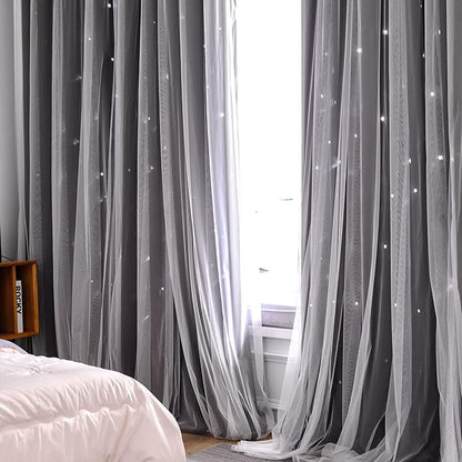 Kinryb Kids Blackout Curtains for Bedroom/Living Room/Classroom, Sheer Overlay - Image 8