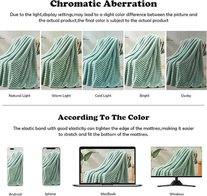 NEWCOSPLAY Super Soft Throw Blanket New Sage Green Premium Silky Flannel Fleece - Image 6