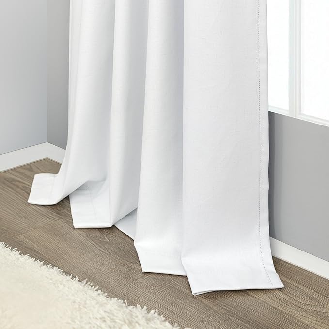 Black Out Curtains 63 Inch Long Small White Blackout Energy Saving Dining Room - Image 8