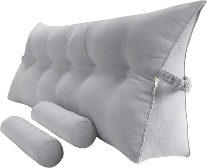 Triangular Reading Bed Rest Pillow Large Bolster Cushion Headboard Backrest by PEACHWELL