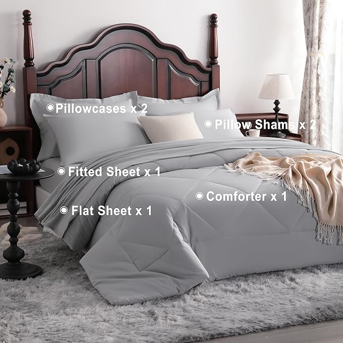 NTBAY Queen Comforter Set with Sheets, 7 Pieces Soft and Breathable Queen - Image 4