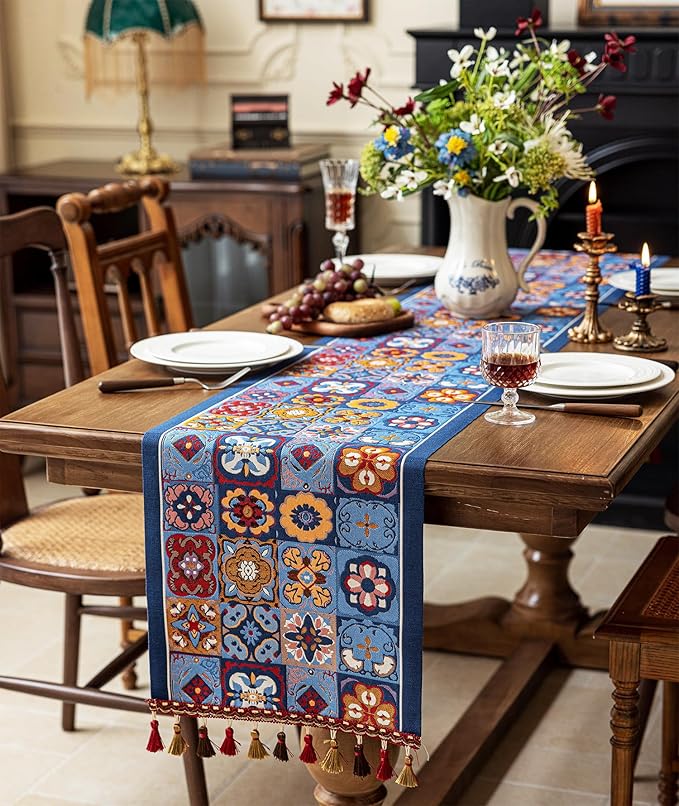 13×72 Inch Table Runner, Retro-Luxury Tassels Series - Image 5