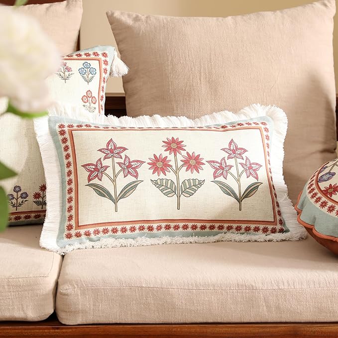 Blue Throw Pillow Covers Set of 2, Cottage Rustic Farmhouse - Image 3