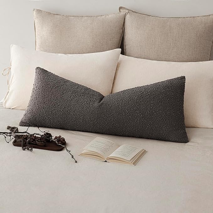 Foindtower Decorative Textured Boucle Throw Pillow Covers Accent Solid Pillow by Foindtower
