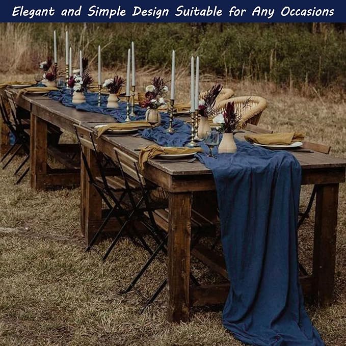 12 Pack 13Ft Cheesecloth Table Runner 35x157 Inch Boho Gauze Table Runner - Image 7