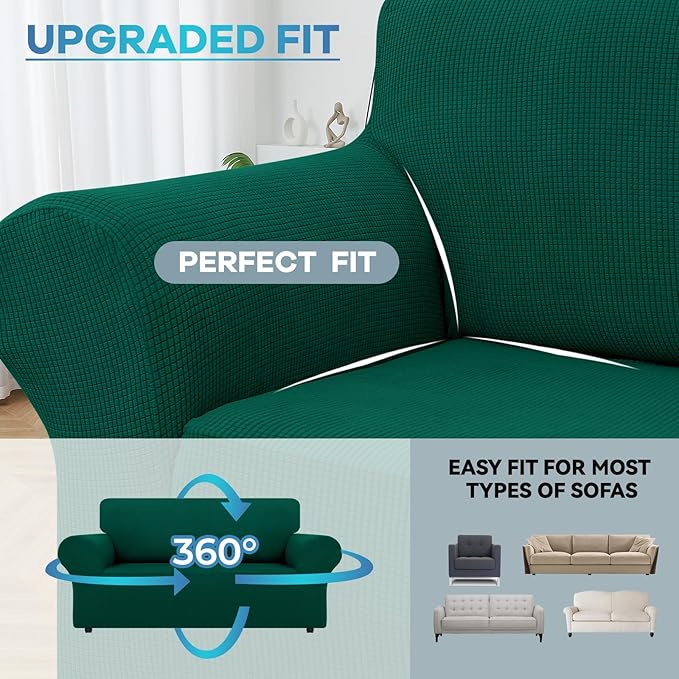 LURKA Stretch Loveseat Sofa Slipcovers 1 Piece Couch Covers - Image 4