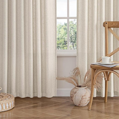 MIULEE Non-See-Through Privacy Linen Curtains 2 Panels, Light Filtering Window - Image 8