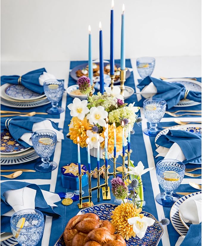Solino Home Linen Indigo Blue Table Runner 144 Inches Long - Image 2