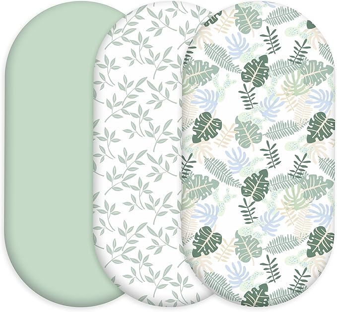 Baby Bassinet Sheets 3 Pack, Fitted Mattress Sheets by CivaruaKids