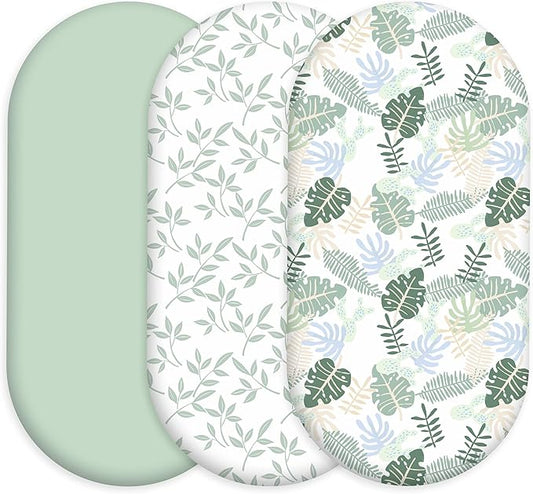 Baby Bassinet Sheets 3 Pack, Fitted Mattress Sheets by CivaruaKids