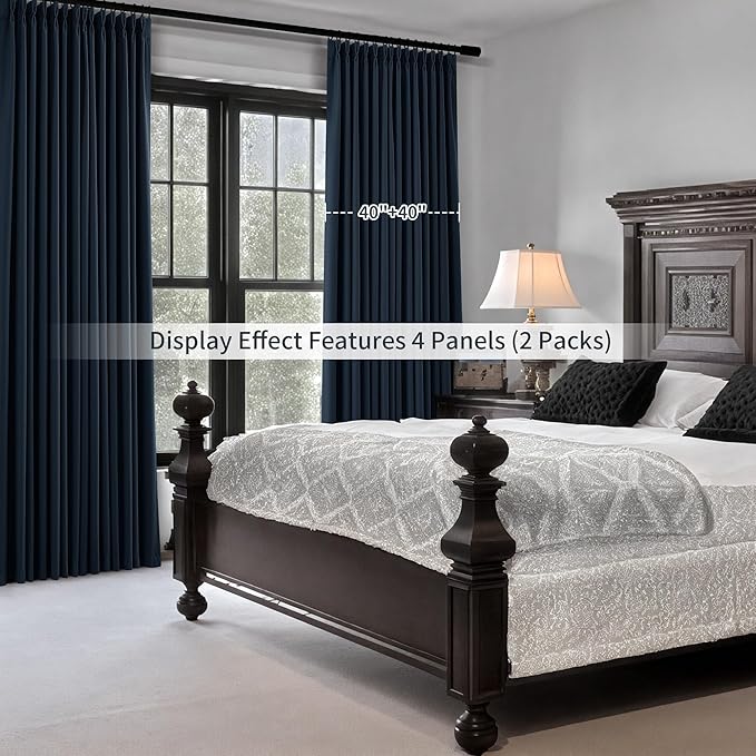 Pinch Pleat 100% Blackout Linen Curtains 96 Inches Long - Image 8