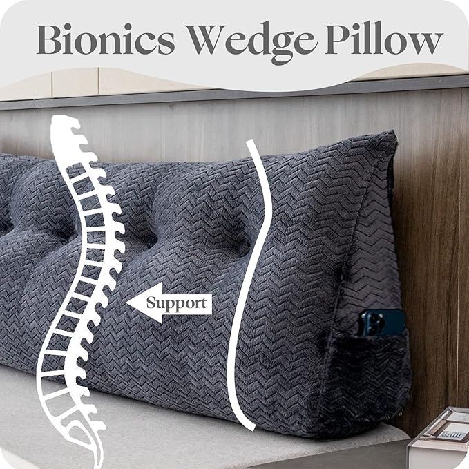 Large Bolster Triangular Headboard Wedge Backrest Positioning Support Bed Rest - Image 6