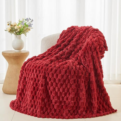 NEWCOSPLAY Super Soft Throw Blanket Red Premium Silky Flannel Fleece 3D Clouds - Image 4