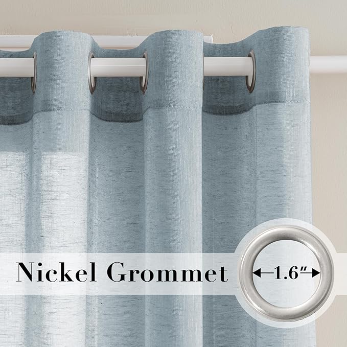 H.VERSAILTEX Natural Linen Semi Sheer Curtains Soft Semi Sheer Curtain Panels - Image 2