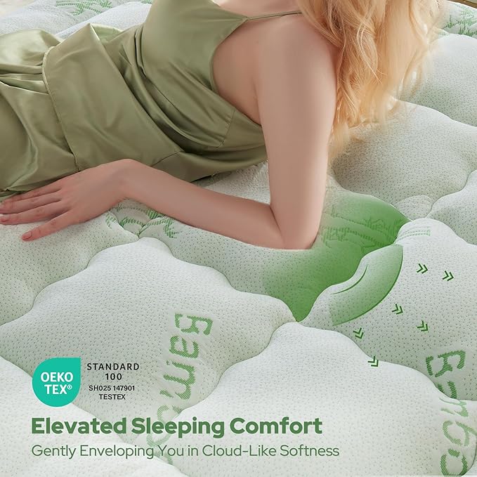 BEDLORE Full Size Mattress Topper Viscose Derived from Bamboo, Thick Pillow Top - Image 2