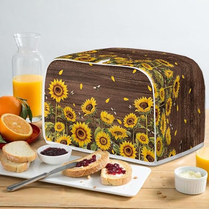 Sunflower Print Toaster Cover Dustproof Bread Maker Protector Kitchen - Image 5